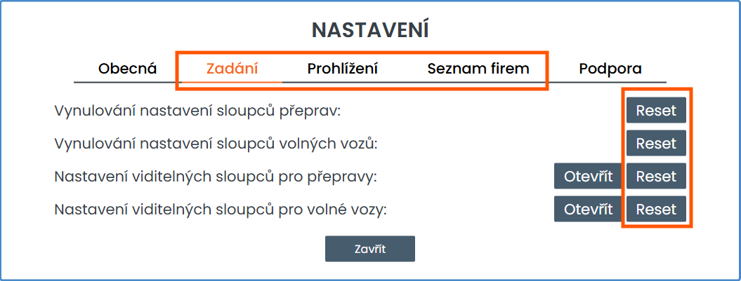 Nastavení