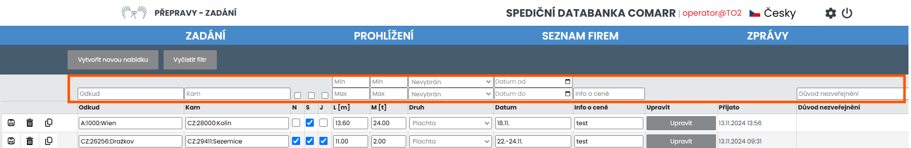 Nastavení